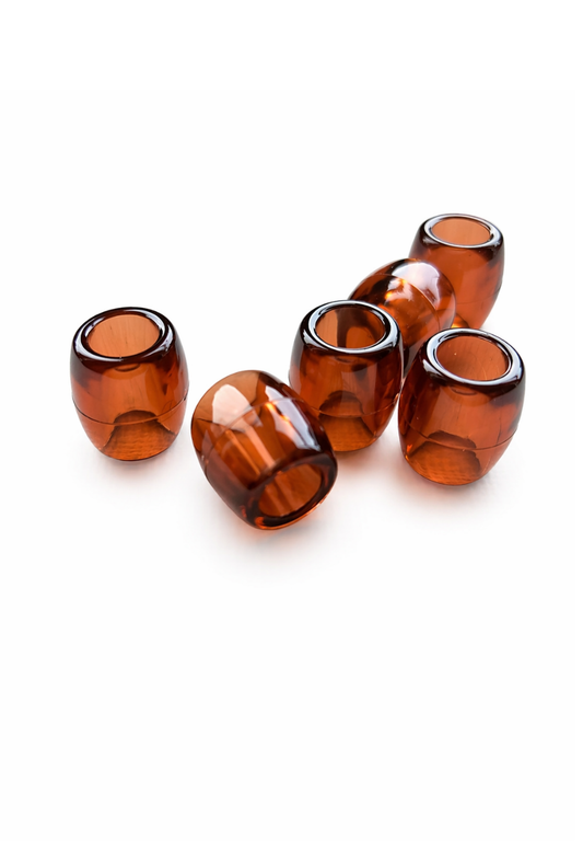 Clear Brown Hair Beads (20 PIECES)