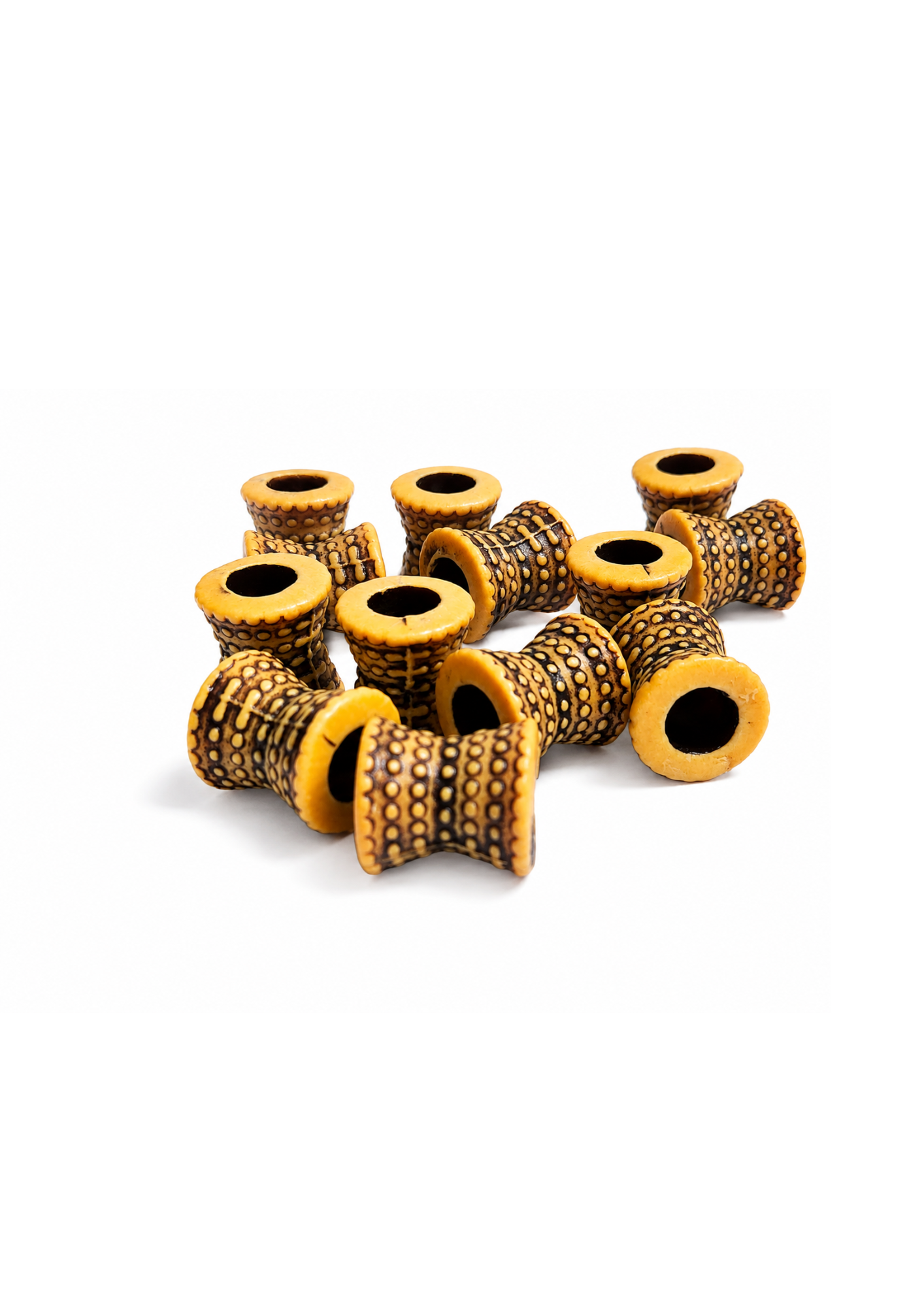 Brown Wooden Beads (10 PIECES) Tube Barrel Shaped