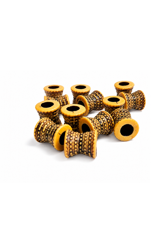 Brown Wooden Beads (10 PIECES) Tube Barrel Shaped